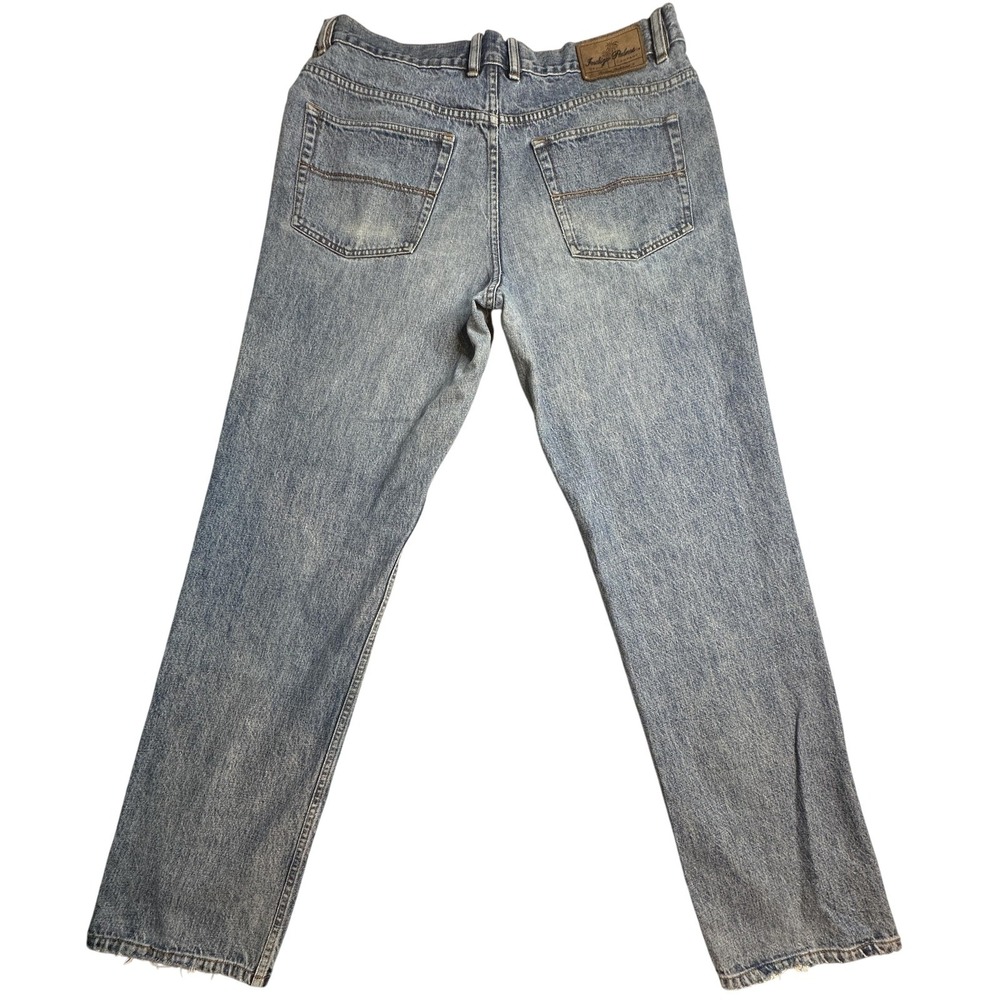 Vintage Indigo Palms Straight Jeans Mens 38x34 (37x33) Light Wash Blue Denim